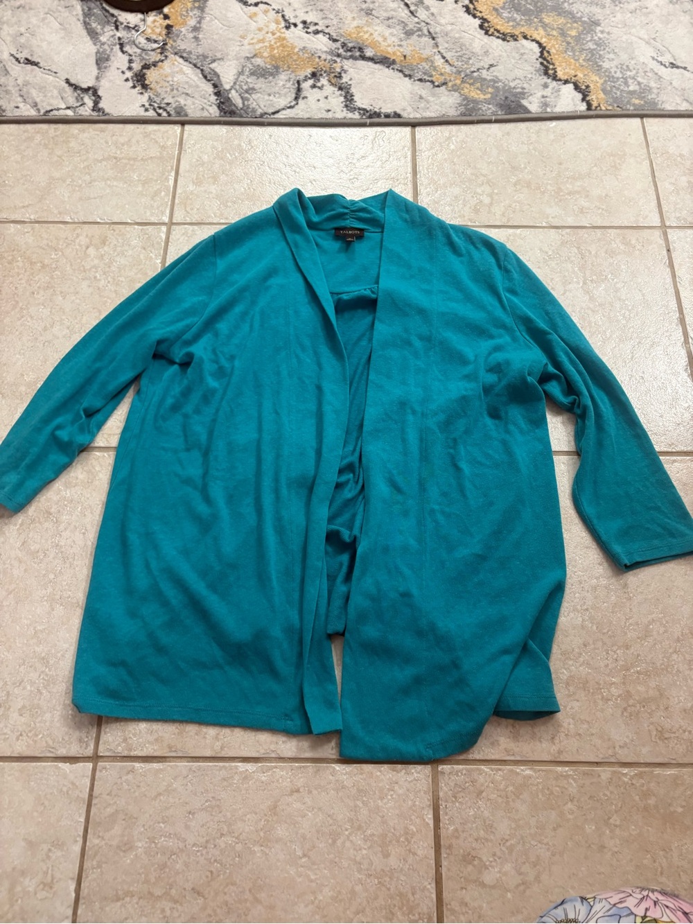 Talbots Teal Open-Front Women’s Cardigan medium